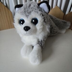 Ty Beanie Plush Husky Baltic 2020 Dog 6in Blue Eyes Soft Stuffed Animal Toy Gray